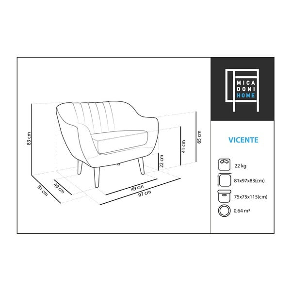 Sarkans krēsls Micadoni Home Vincente-image-1