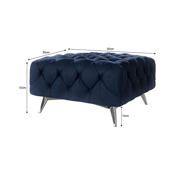 Tumši zils samta kāju soliņš Chelsea – Ropez-image-3