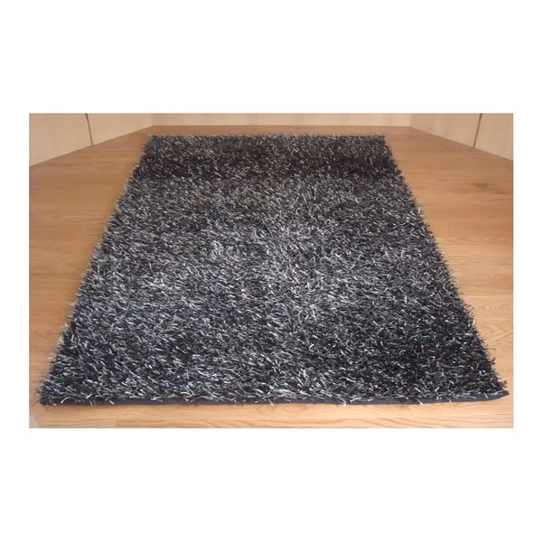 Paklājs Shaggy Black Silver, 75x155 cm