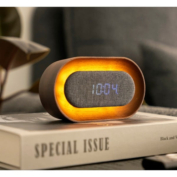 Digitāls modinātājpulkstenis Lumos Walnut – Gingko-image-1