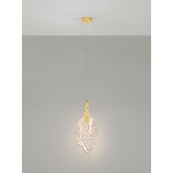Zelta krāsas tērauda LED piekaramā lampa ar regulējamu spilgtumu ar stikla abažūru ø 17,5 cm Bellina – Nova Luce-image-4