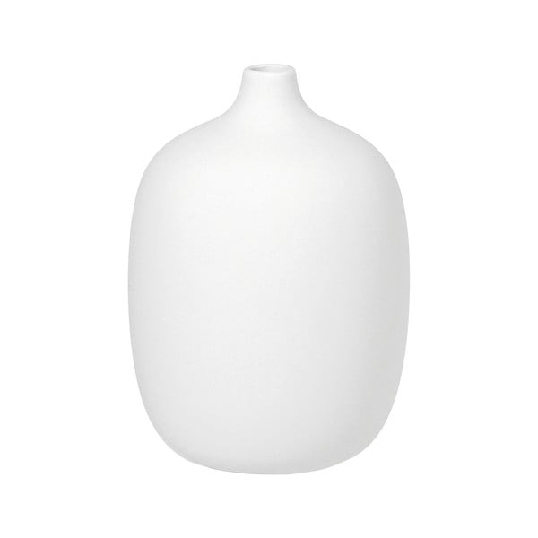 Balta keramikas vāze Blomus, augstums 18,5 cm