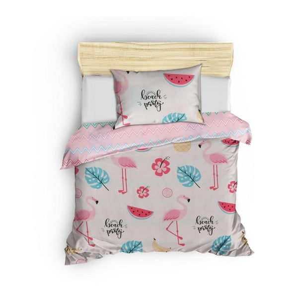 Balta/rozā vienguļamā bērnu gultas veļa 140x200 cm Kokteyl – Mijolnir-image-3