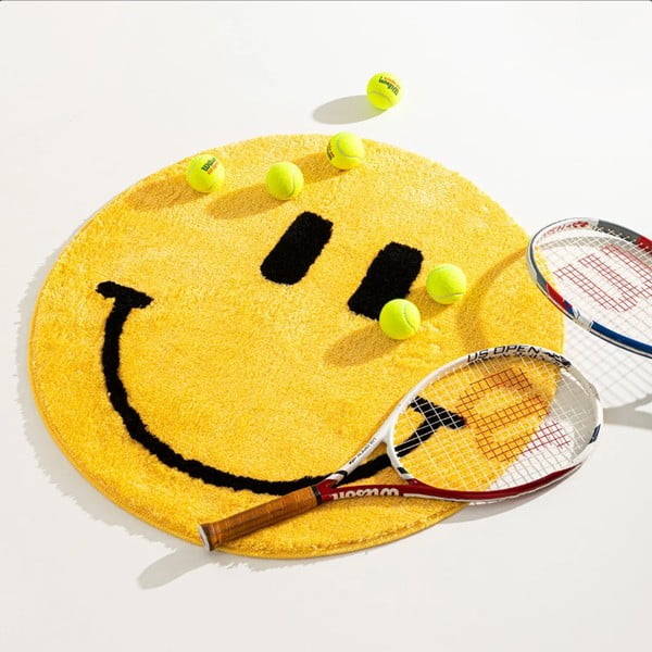 Dzeltens vannas istabas paklājiņš ø 90 cm Yellow Smile – Foutastic-image-1