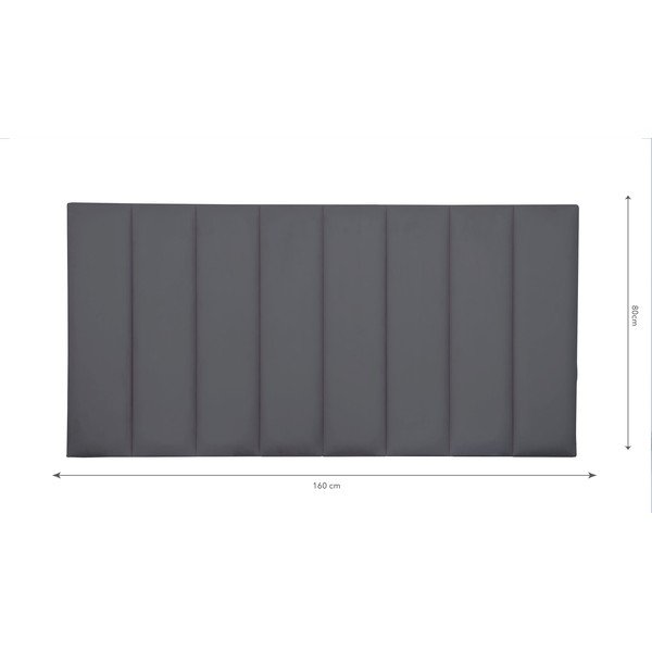 Pelēks polsterēts gultas galvgalis 160x60 cm Nila – Really Nice Things-image-2
