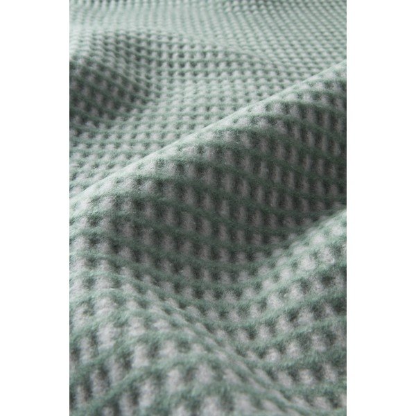 Zaļš pleds no kokvilnas maisījuma 140x180 cm Uniwaffle – Euromant-image-2
