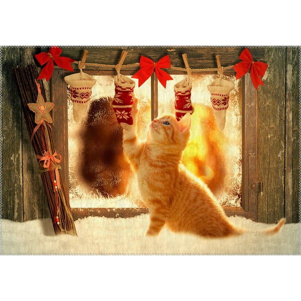 Paklājs Vitaus Ziemassvētku periods Rotaļīgs kaķis, 50 x 80 cm