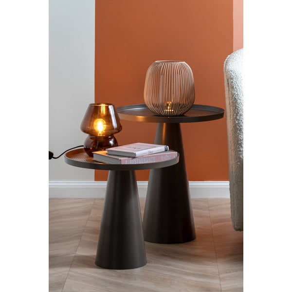 Tumši brūna stikla galda lampa Leitmotiv Glass, augstums 18 cm-image-1