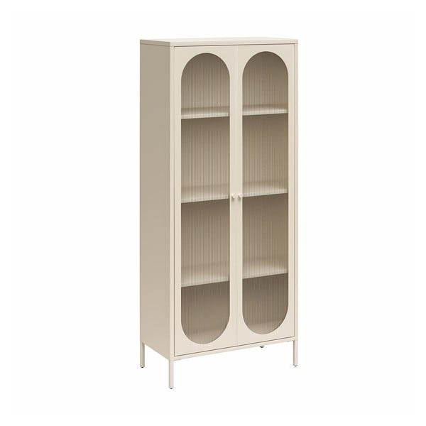 Krēmkrāsas metāla vitrīna 80x186x40 cm Luna – Støraa-image-2