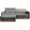 Pelēks samta salokāms/ar uzglabāšanas vietu stūra dīvāns (ar kreiso stūri/ar zvilni) Gomsi – ELTAP