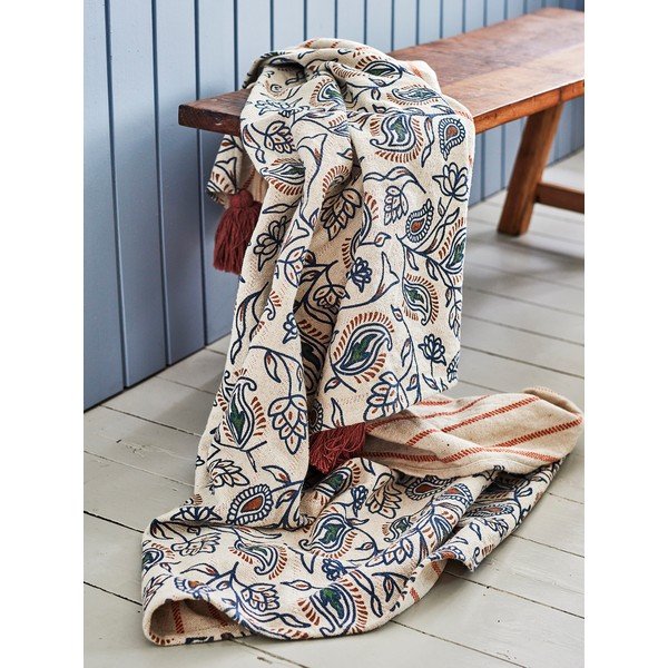 Pleds no kokvilnas maisījuma 130x160 cm Paisley – Bloomingville-image-1