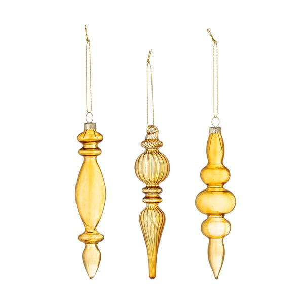 Stikla Ziemassvētku eglītes rotājumi (3 gab.) ø 4 cm Auralia – Bloomingville