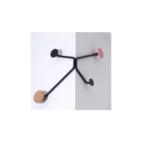 Melns sienas pakaramais ārējam stūrim ar rozā detaļu Gazzda Hook-image-3