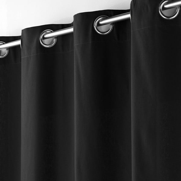 Melns aizkars no mikrosatīna 140x240 cm Shana – douceur d'intérieur-image-2
