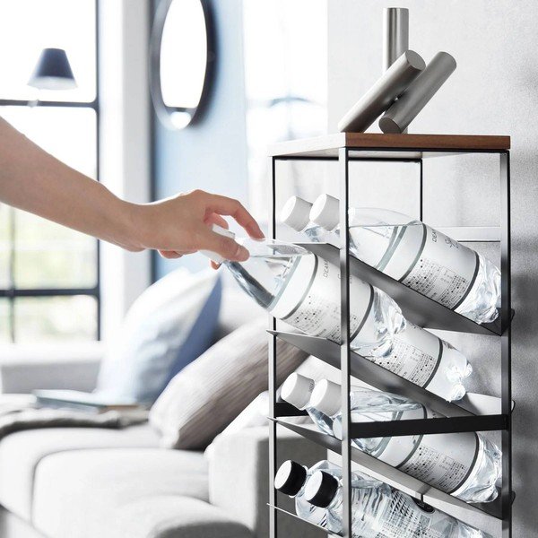 Melns metāla vīna plaukts pudeļu skaits 16 20x88,5x19 cm Tower – YAMAZAKI-image-3