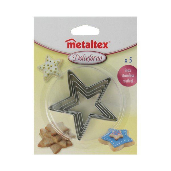 5 zvaigžņu formas formiņu komplekts Metaltex Cookie Cutters-image-1
