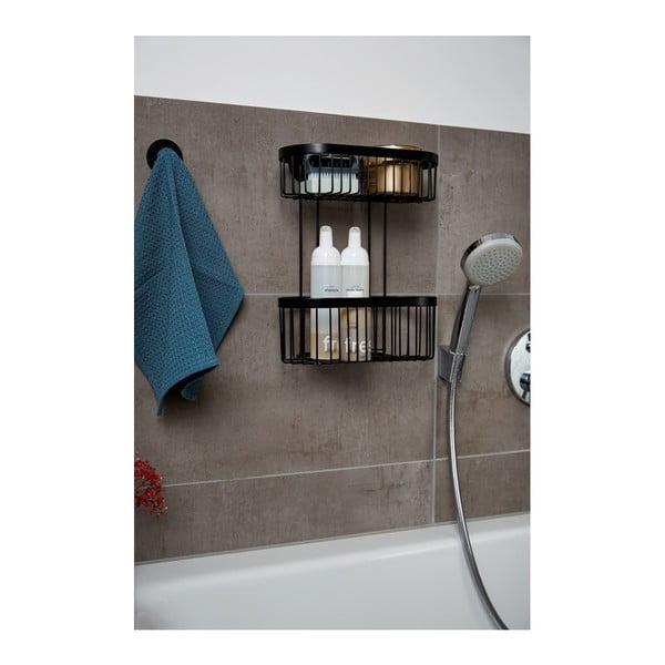 Melns 2 līmeņu sienas grozs Wenko Classic Plus-image-4