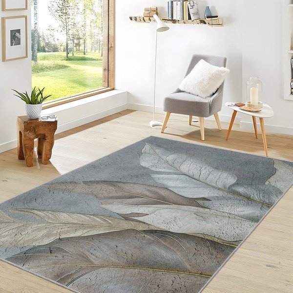 Zaļš/pelēks mazgājams paklājs 80x150 cm Dusty Leaves – Mila Home-image-4