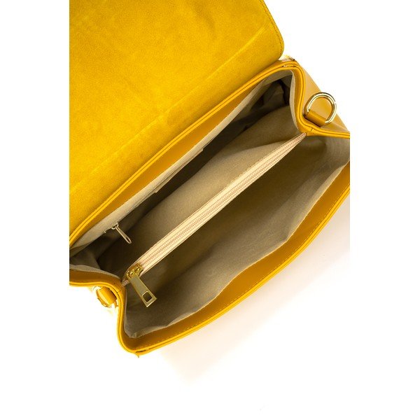 Dzeltena ādas rokassomiņa Federica Bassi Maria-image-1