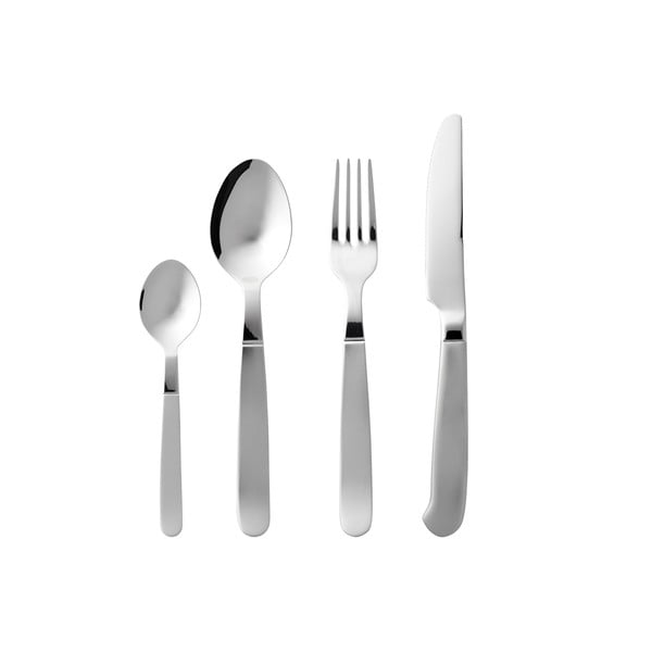 Sudraba krāsas nerūsējošā tērauda galda piederumi (16 gab.) Rejka – Gense