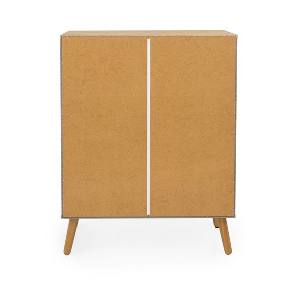 Pelēka kumode ar ozolkoka kājām Tenzo Dot, platums 79 cm-image-4