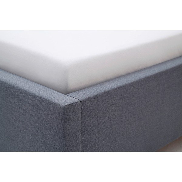 Pelēka polsterēta divvietīga gulta bez režģa 140x200 cm Lucca – Meise Möbel-image-1