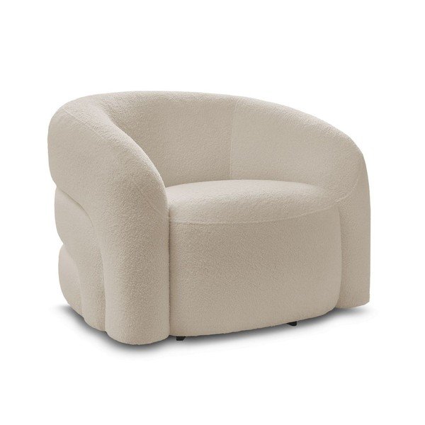 Bēšs grozāms atpūtas krēsls no buklē auduma Elina – Bobochic Paris