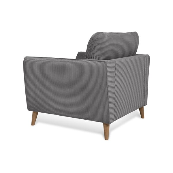 Tumši pelēks velveta atpūtas krēsls Paris – Scandic-image-4