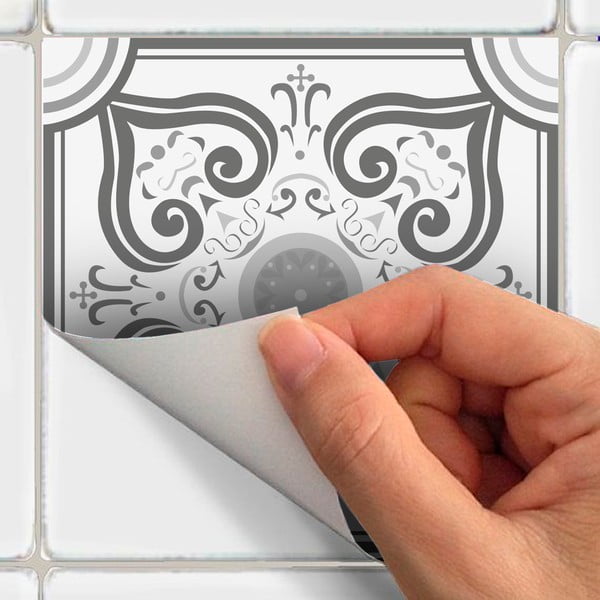 24 dekoratīvo sienas uzlīmju komplekts Ambiance Gythio, 15 x 15 cm-image-1