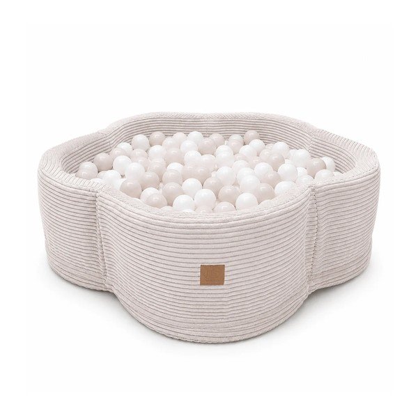 Bēšs velveta bumbu baseins ø 90 cm augstums 30 cm – Meowbaby-image-2