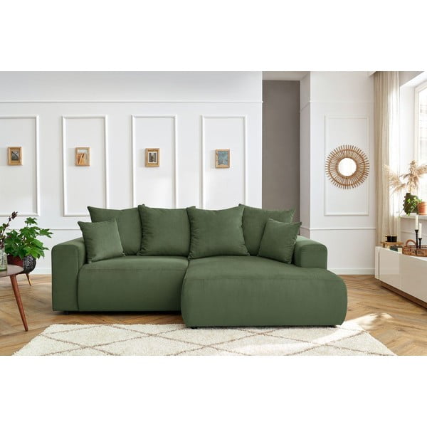 Zaļš samta stūra dīvāns Enjoy – Bobochic Paris-image-1