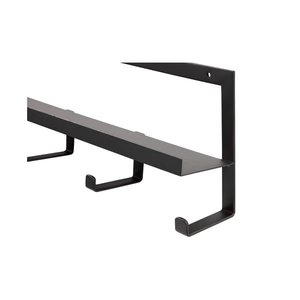 Melns metāla sienas pakaramais ar plauktu Quinn – WOOOD-image-3