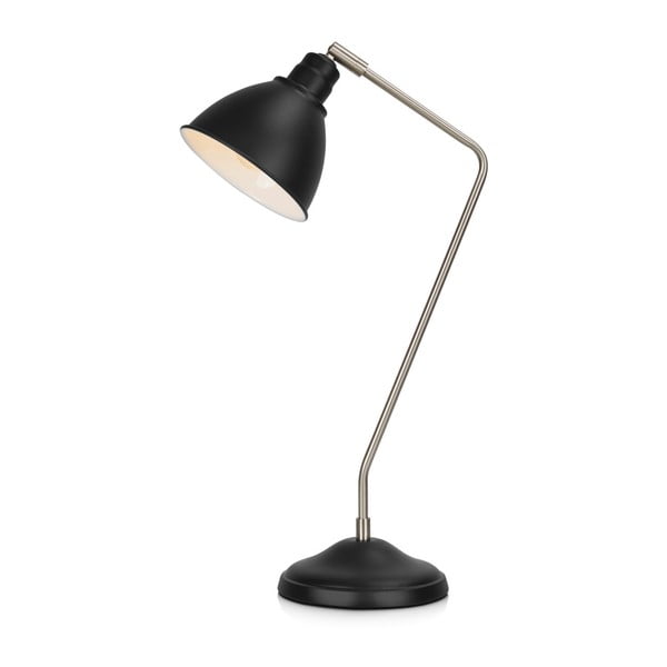 Melna galda lampa ar sudraba detaļām Markslöjd Coast