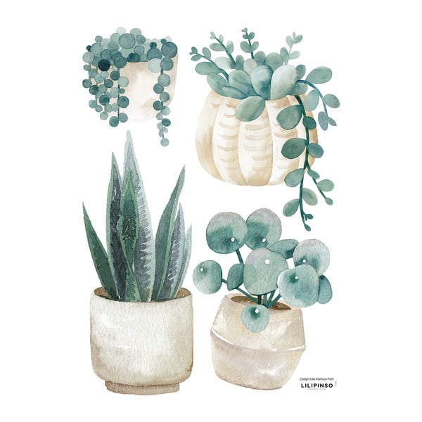 Bērnu uzlīmes (4 gab.) 30x42 cm Plants & Jars – Lilipinso