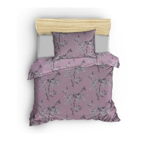 Rozā vienvietīga kokvilnas gultas veļa 140x200 cm Chicory – Mijolnir