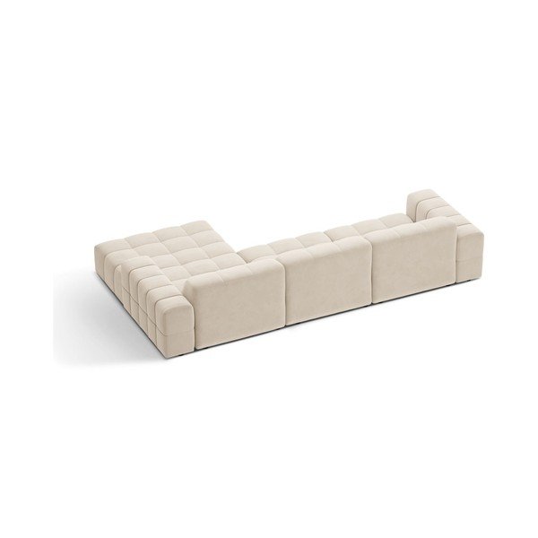 Krēmkrāsas samta stūra dīvāns (ar labo stūri/ar zvilni) Chicago – Cosmopolitan Design-image-2
