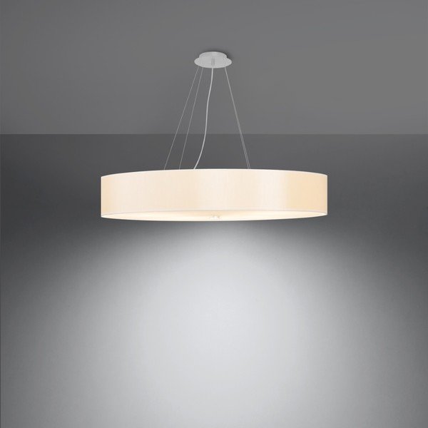 Balta piekaramā lampa ar auduma abažūru ø 80 cm Herra – Sollux-image-2