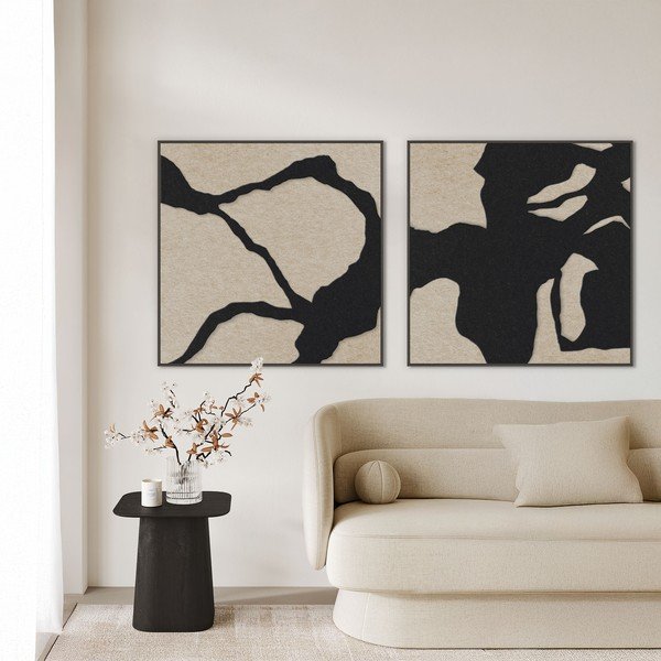 3D glezna ar rāmi/skaņas absorbējoša 102x102 cm Quiet Friction 1 – Malerifabrikken-image-2