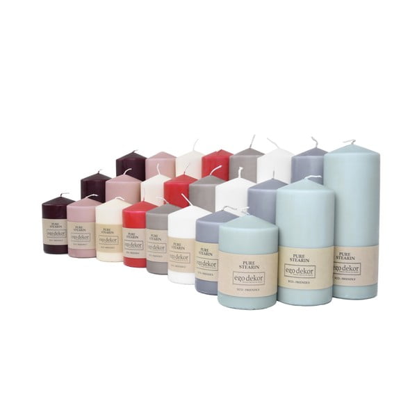 Tirkīza zila svece Eco candles by Ego decor Top, degšanas laiks 30 h-image-1