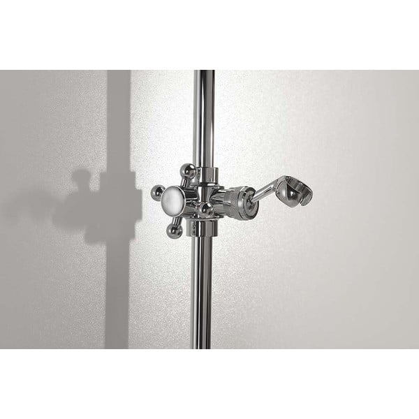 Spīdīgas sudraba krāsas misiņa sienas dušas stienis ar bīdāmu turētāju 67 cm Antea – Sapho-image-2
