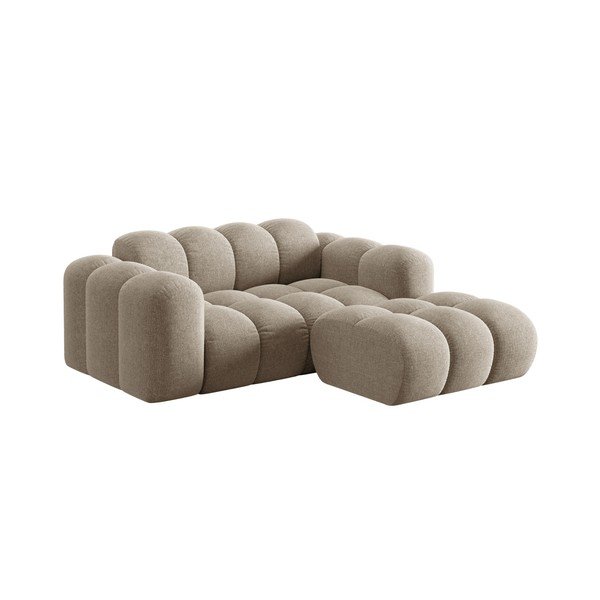 Gaiši brūns stūra dīvāns no šenila auduma (ar labo stūri/ar zvilni) Treno – Cosmopolitan Design-image-1