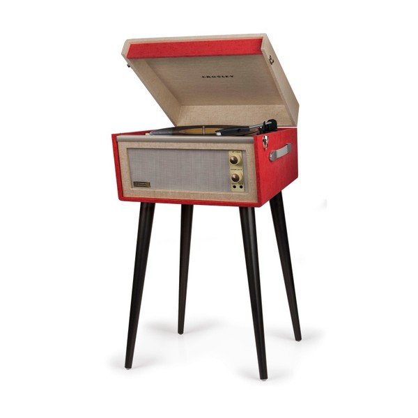 Sarkanais Crosley Bermuda kāju Vinilplašu atskaņotājs-image-3