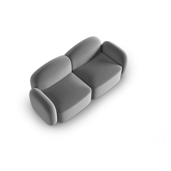 Pelēks samta dīvāns 194 cm Blair – Micadoni Home-image-3