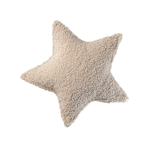 Gaiši brūns bērnu dīvāna spilvens no buklē auduma Star – Wigiwama