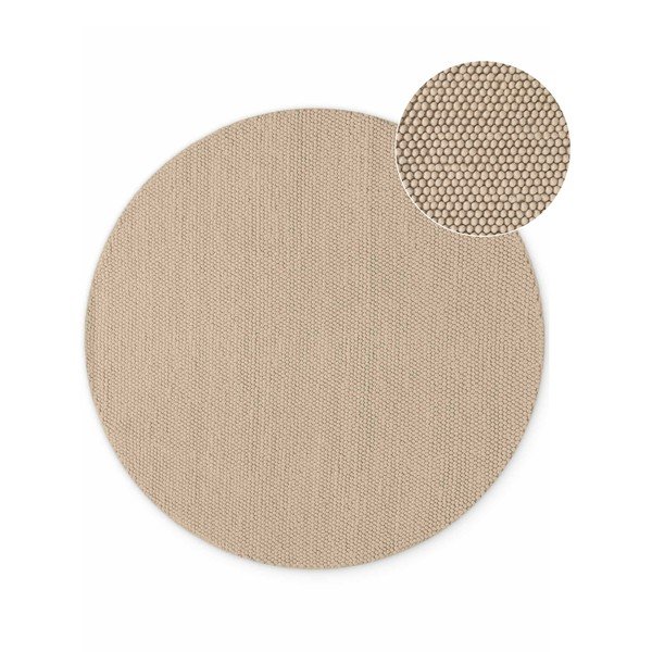 Bēšs ar rokām darināts vilnas apaļš paklājs ø 200 cm Richmond Diana – Ted Baker