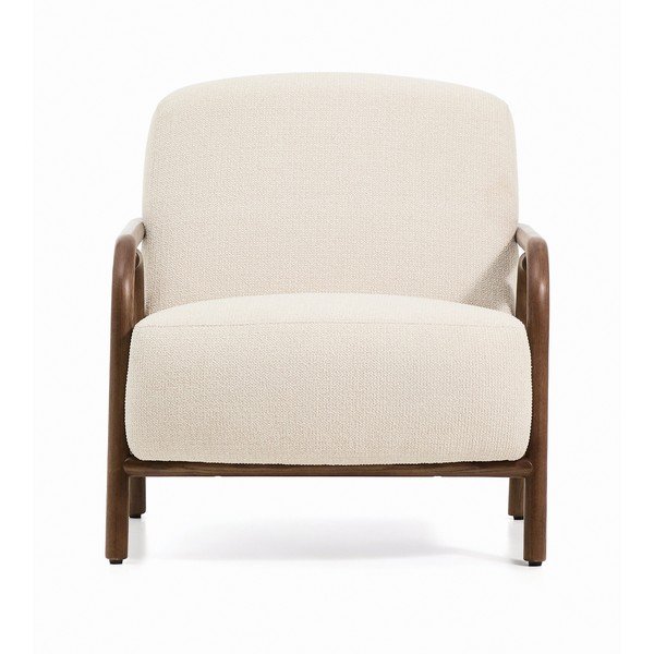 Bēšs atpūtas krēsls no šenila auduma Sylo – Kave Home-image-2