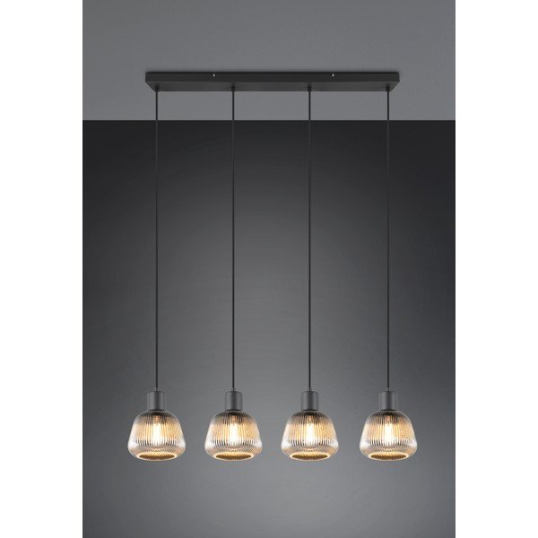 Melna piekaramā lampa ar stikla abažūru ø 15 cm Tarifa – Trio-image-1