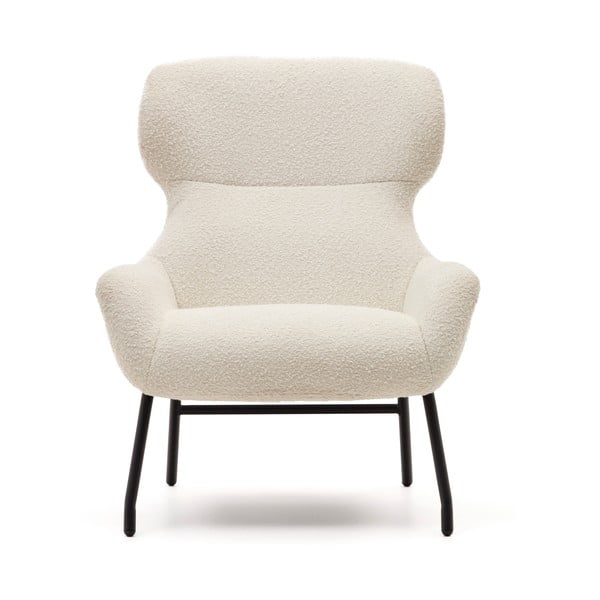 Krēmkrāsas atpūtas krēsls no buklē auduma Belina – Kave Home