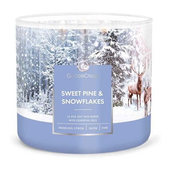 Aromātiskā svece Goose Creek Sweet Pine & Snowflakes, degšanas laiks 35 h