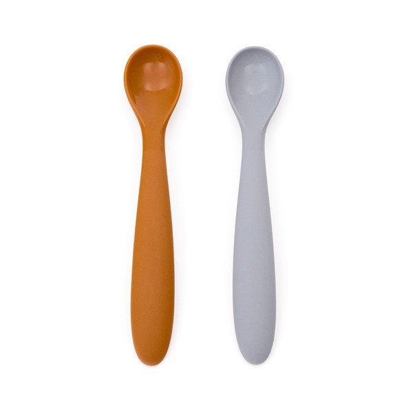 Gaiši zilas/oranžas plastmasas/silikona karotes bērniem (2 gab.) Lili – Kave Home